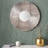 Antique Silver Metal Round Wall Mirror