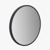 Black Metal Textured Edged Round Wall Mirror