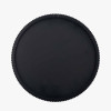 Black Metal Textured Edged Round Wall Mirror