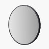 Black Metal Textured Edged Round Wall Mirror