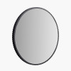 Black Metal Textured Edged Round Wall Mirror