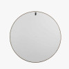 Natural Wood Veneer Slim Frame Round Mirror Large