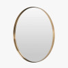 Brushed Gold Metal Slim Frame Round Wall Mirror Medium