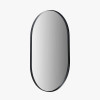 Black Metal Slim Frame Oval Wall Mirror