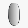 Black Metal Slim Frame Oval Wall Mirror