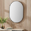 Black Metal Slim Frame Oval Wall Mirror