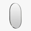 Brushed Silver Metal Slim Frame Oval Wall Mirror