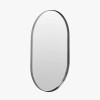 Brushed Silver Metal Slim Frame Oval Wall Mirror