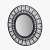 Black Bamboo Frame Round Wall Mirror