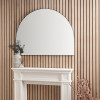 Black Metal Slim Frame Wide Arch Wall Mirror