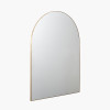 Brushed Gold Metal Slim Frame Tall Arch Wall Mirror