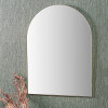 Brushed Gold Metal Slim Frame Tall Arch Wall Mirror