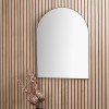 Black Metal Slim Frame Tall Arch Wall Mirror