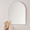 Brushed Silver Metal Slim Frame Tall Arch Wall Mirror