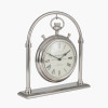 Silver Metal and Glass Carriage Clock