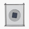 Silver Metal and Glass Floating Clock Face Square Table Clock