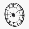 Black Metal Round Wall Clock Large