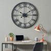 Black Metal Round Wall Clock Large