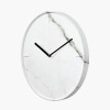 White Marble Effect Wood Veneer Round Wall Clock