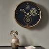 Black and Champagne Metal Working Cog Wall Clock