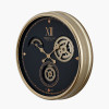 Black and Champagne Metal Working Cog Wall Clock