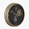 Black and Champagne Metal Working Cog Wall Clock