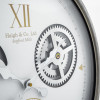 White and Silver Metal Working Cog Wall Clock