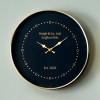 Black Face and Antique Brass Metal Wall Clock