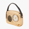 Gold Metal Retro Radio Style Table Clock