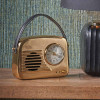 Gold Metal Retro Radio Style Table Clock