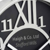 Silver Metal and Black Face Round Wall Clock