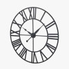 Black Metal Large Round Wall Clock