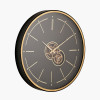 Black and Champagne Gold Wood Working Cog Wall Clock