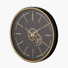 Black and Champagne Gold Wood Working Cog Wall Clock