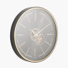 Black and Champagne Gold Wood Working Cog Wall Clock