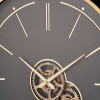 Black and Champagne Gold Wood Working Cog Wall Clock