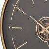 Black and Champagne Gold Wood Working Cog Wall Clock