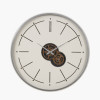 Ivory and Silver Wood Working Cog Wall Clock