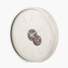 Ivory and Silver Wood Working Cog Wall Clock