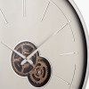 Ivory and Silver Wood Working Cog Wall Clock