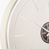 Ivory and Silver Wood Working Cog Wall Clock