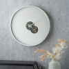 Ivory and Silver Wood Working Cog Wall Clock