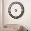 Black and Gold 2 Piece Open Wall Clock