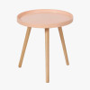 Halston Apricot Wood Veneer and Natural Pine Wood Side Table