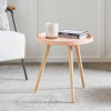 Halston Apricot Wood Veneer and Natural Pine Wood Side Table