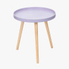 Halston Lilac Wood Veneer and Natural Pine Wood Side Table