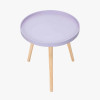 Halston Lilac Wood Veneer and Natural Pine Wood Side Table