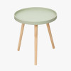 Halston Sage Green Wood Veneer and Natural Pine Wood Side Table