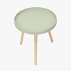 Halston Sage Green Wood Veneer and Natural Pine Wood Side Table