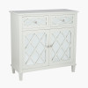 Puglia Ivory Mirrored Pine Wood 2 Drawer 2 Door Unit